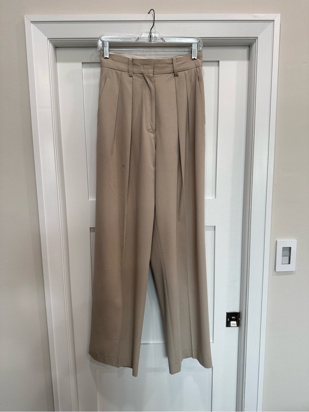 The Frankie Shop Beige and White Trousers